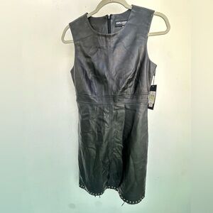 Karl Lagerfeld Black Sleeveless Leather Dress
